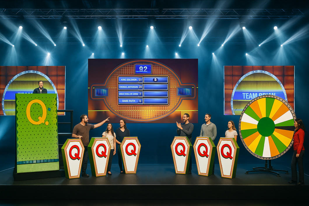 Full Quantum Quiz stage setup with contestants
